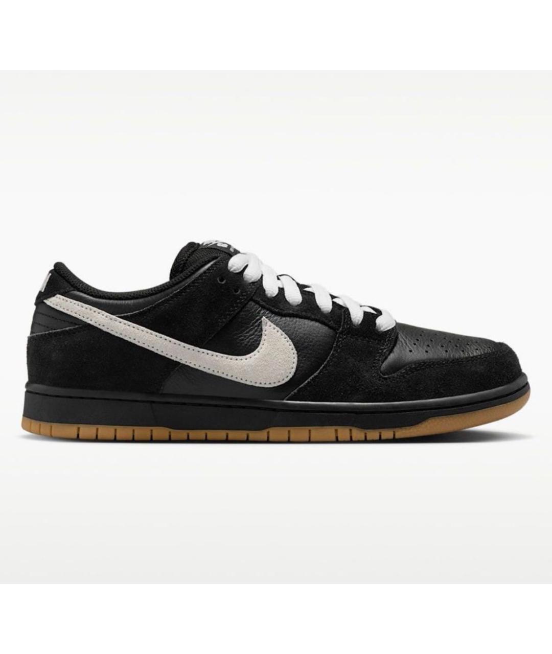 NIKE Черные кожаные низкие кроссовки / кеды, фото 5