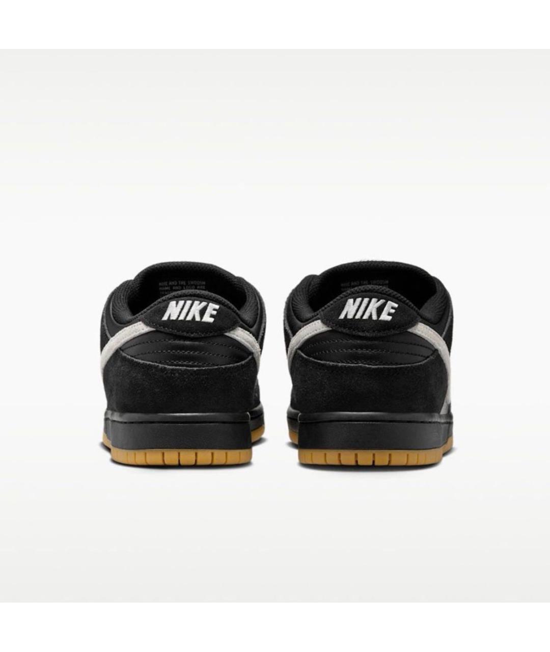 NIKE Черные кожаные низкие кроссовки / кеды, фото 3