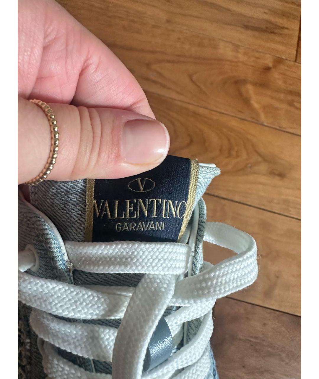 VALENTINO Голубые текстильные кеды, фото 3