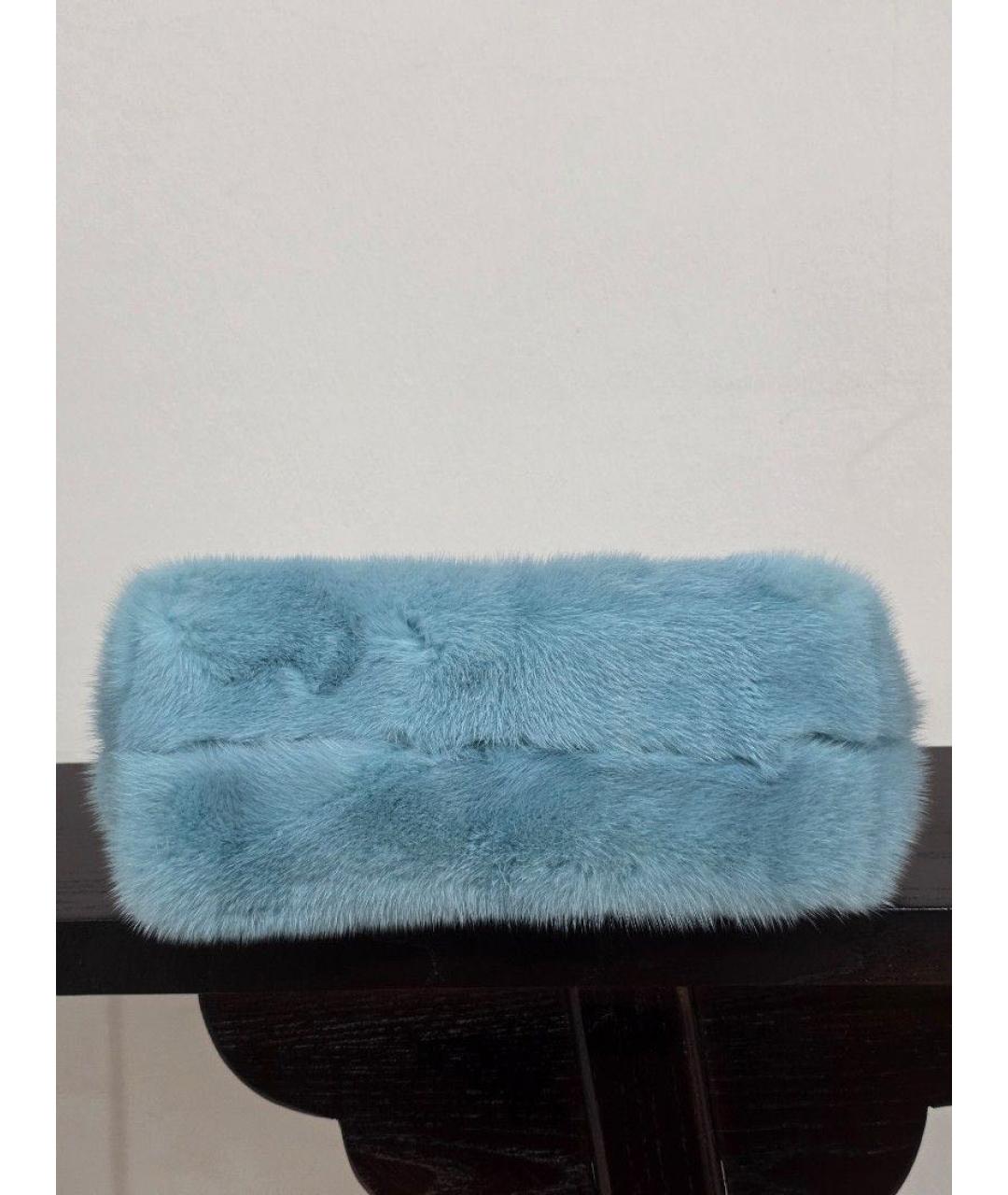 FENDI Голубая кожаная сумка через плечо, фото 3