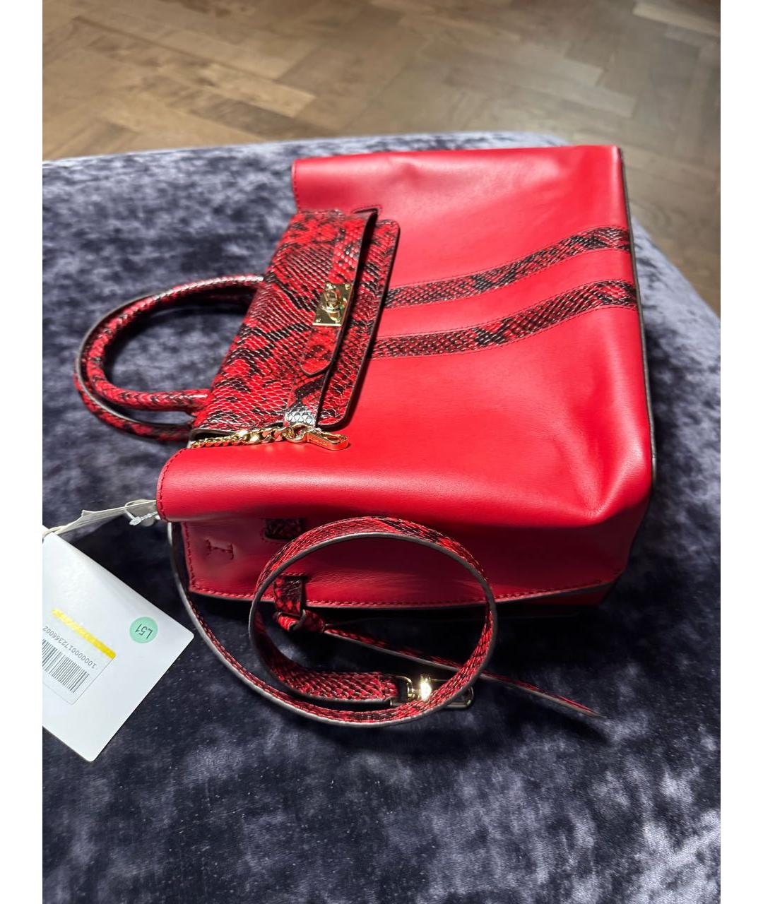 MICHAEL MICHAEL KORS Красная кожаная сумка с короткими ручками, фото 5