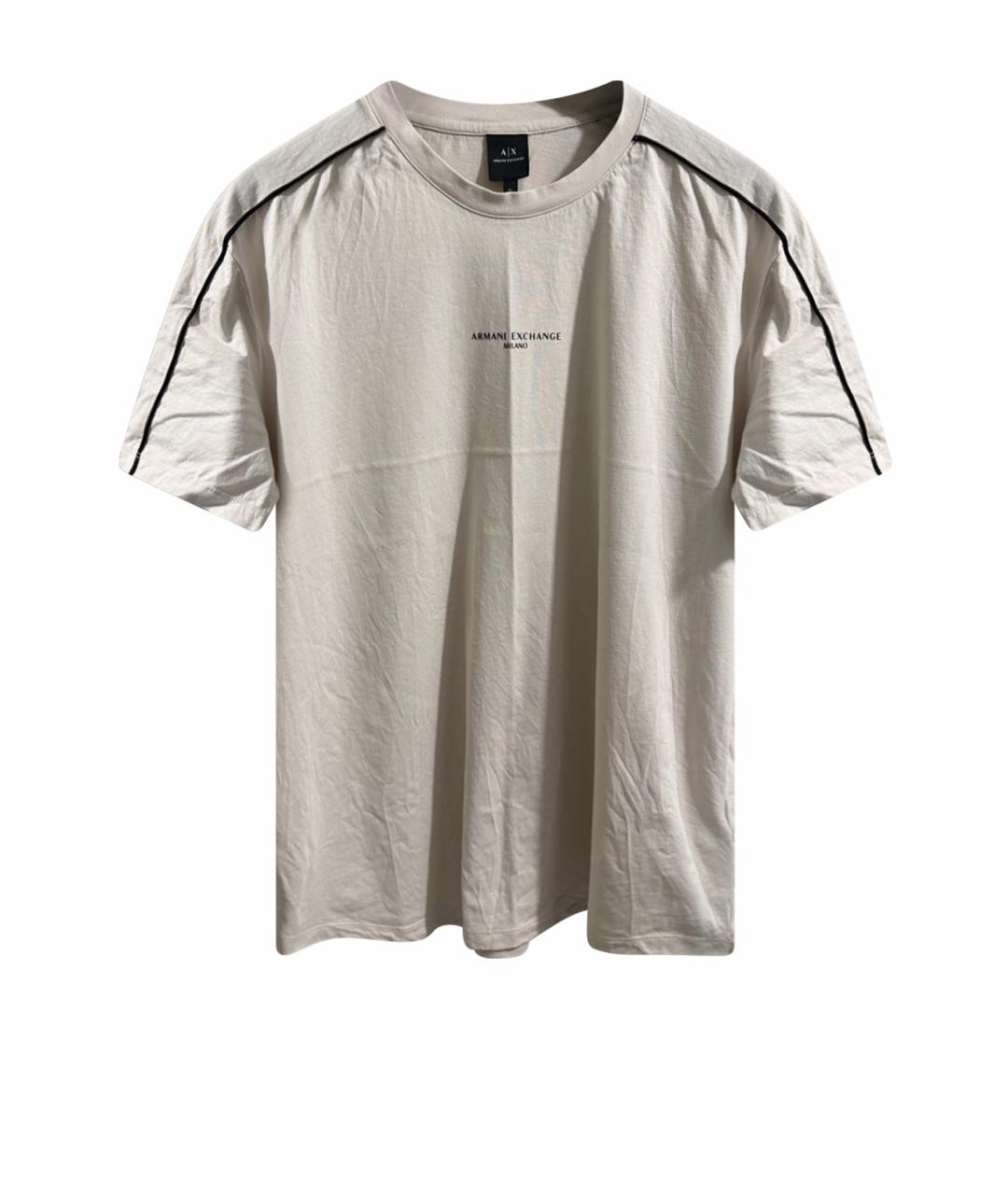 ARMANI EXCHANGE Бежевая хлопковая футболка, фото 1