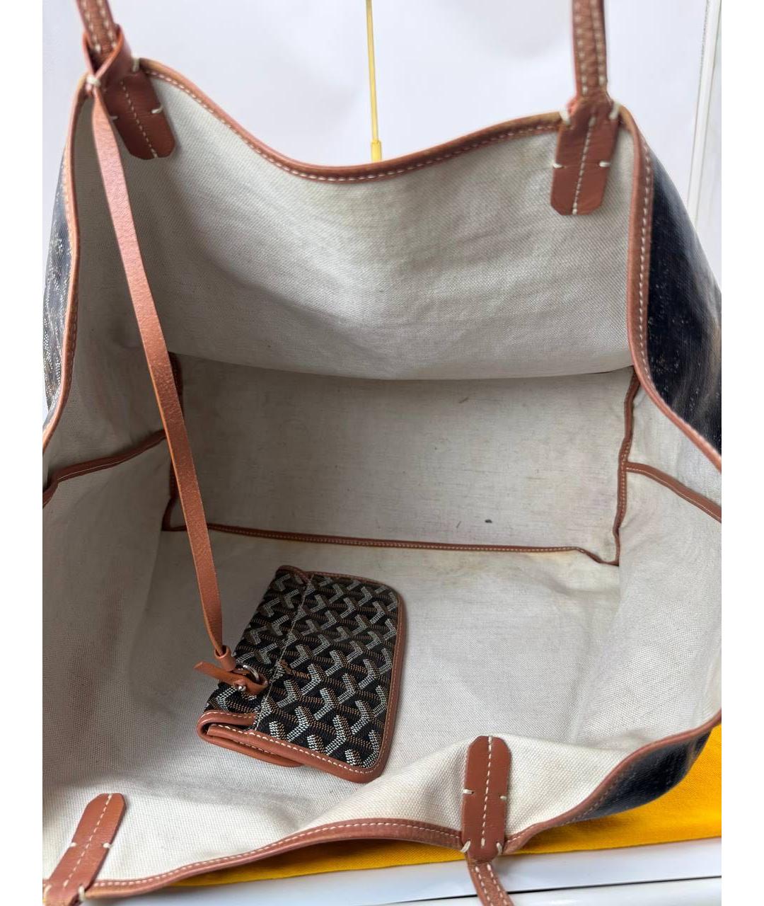 GOYARD Коричневая сумка тоут из канвы, фото 3