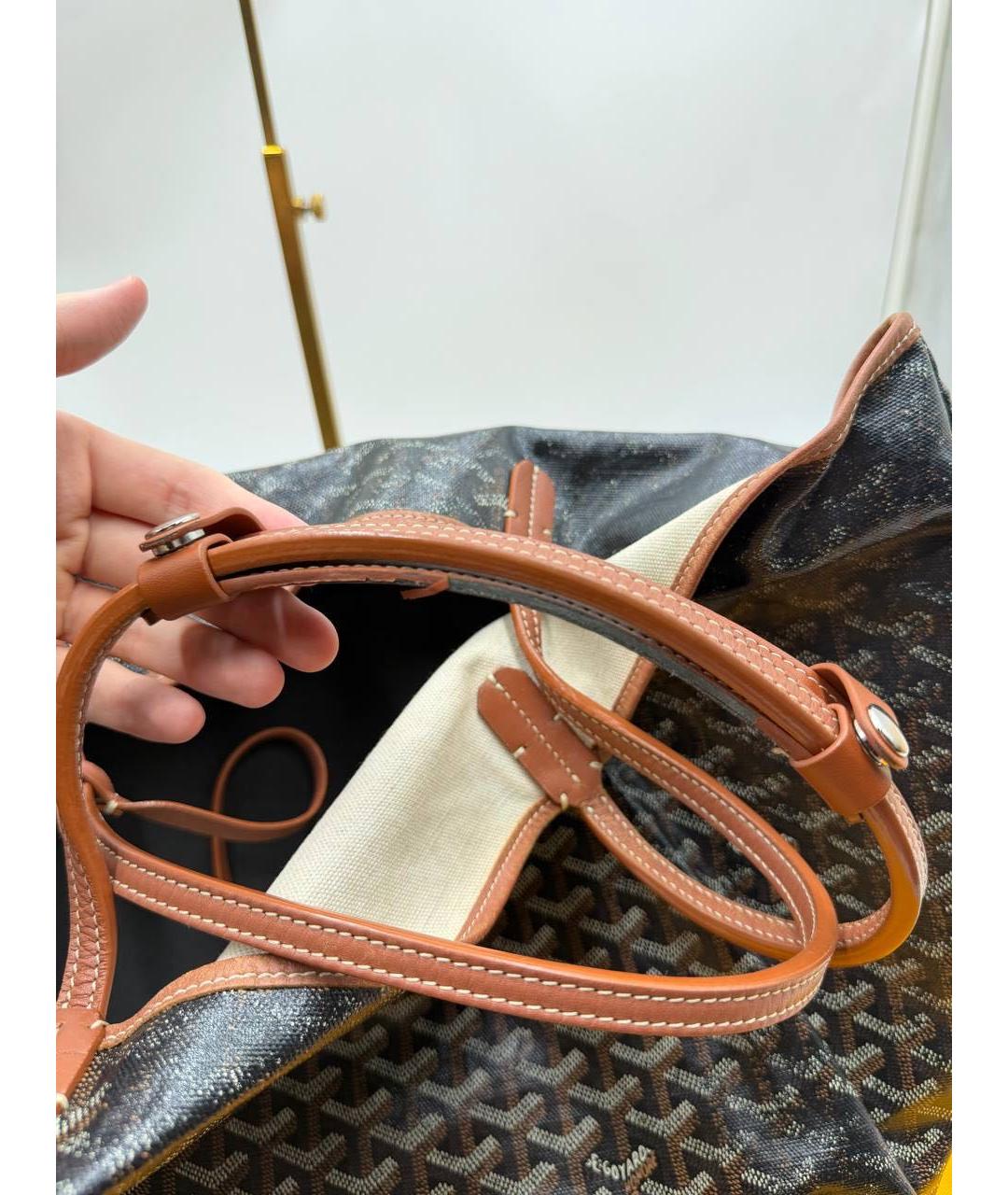 GOYARD Коричневая сумка тоут из канвы, фото 5
