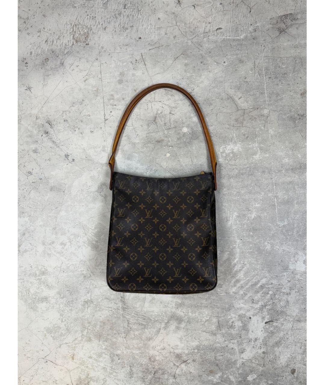 LOUIS VUITTON Коричневая кожаная сумка тоут, фото 9