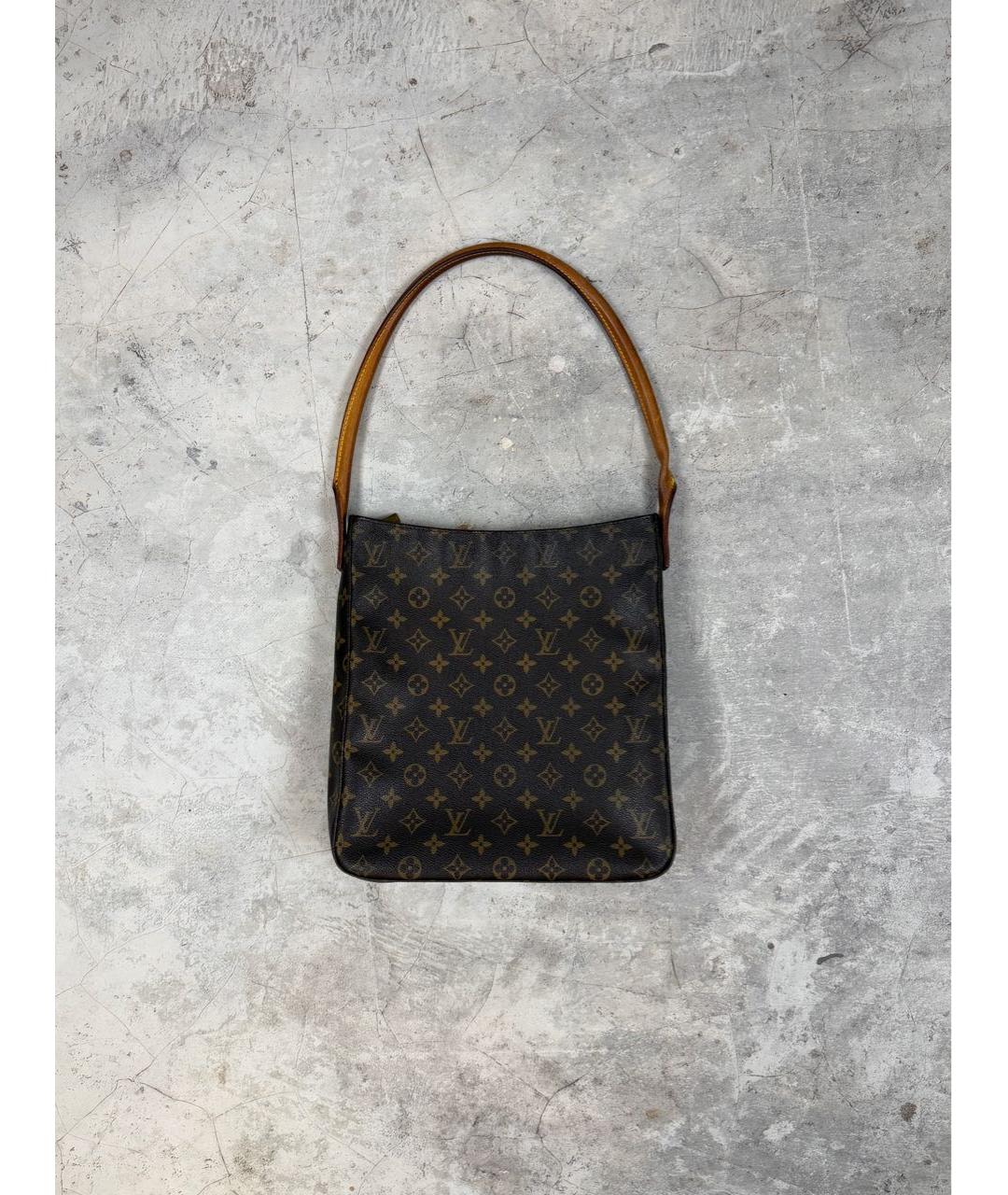 LOUIS VUITTON Коричневая кожаная сумка тоут, фото 3