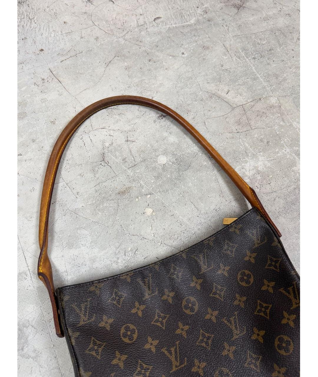 LOUIS VUITTON Коричневая кожаная сумка тоут, фото 5