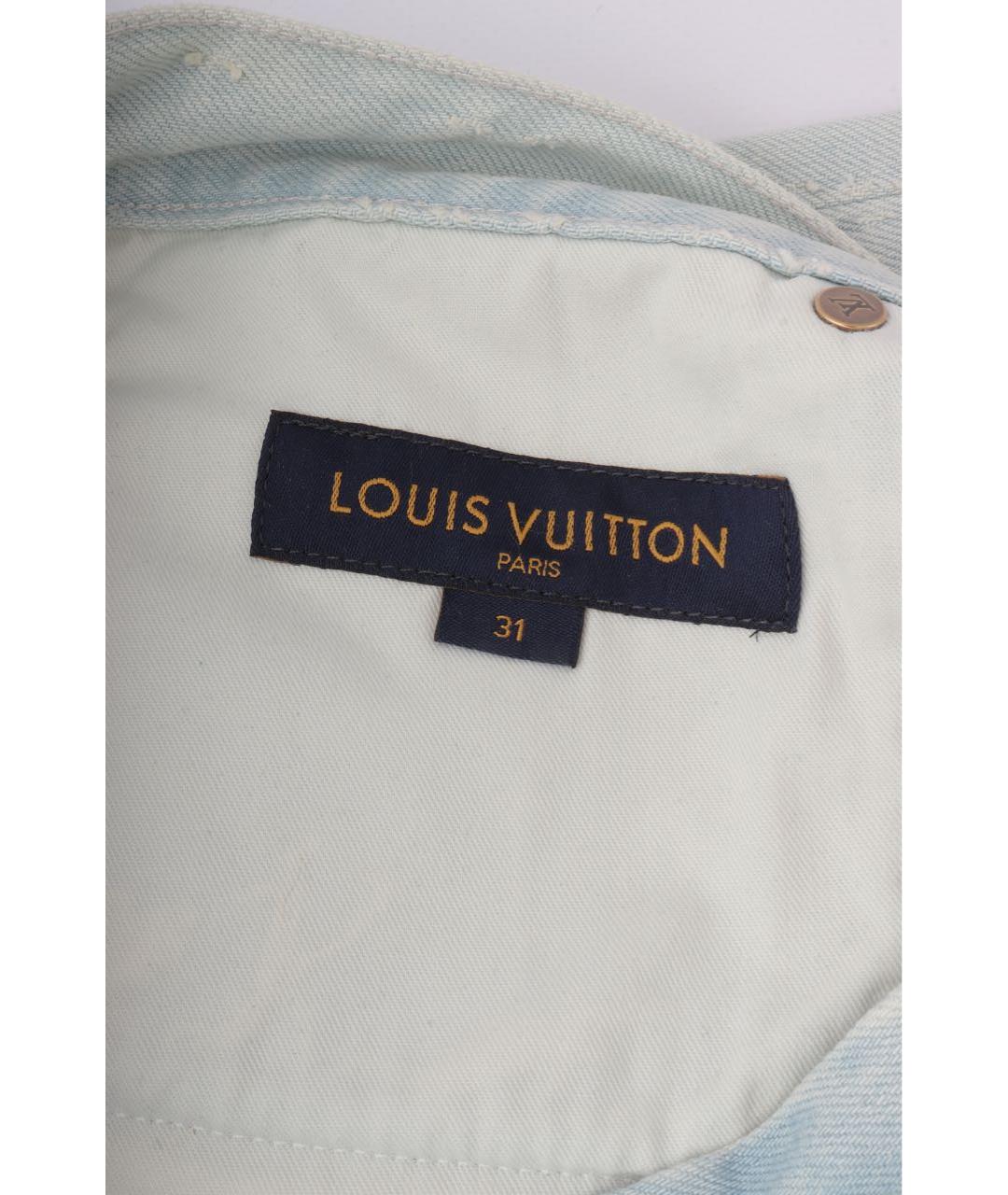 LOUIS VUITTON Голубые хлопковые прямые джинсы, фото 6