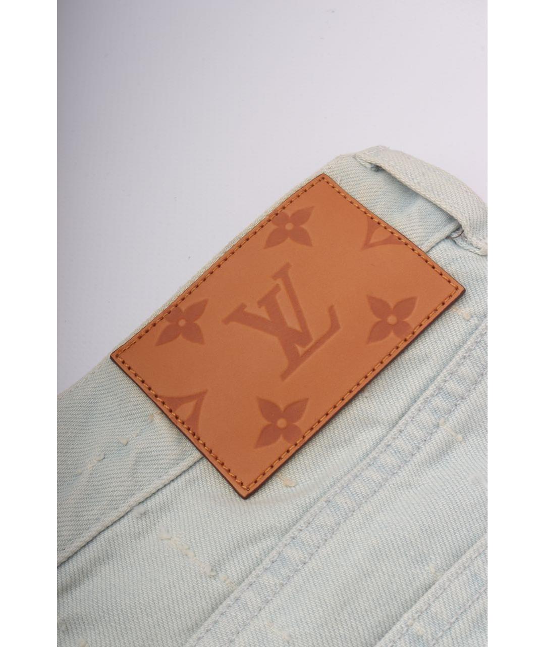 LOUIS VUITTON Голубые хлопковые прямые джинсы, фото 3