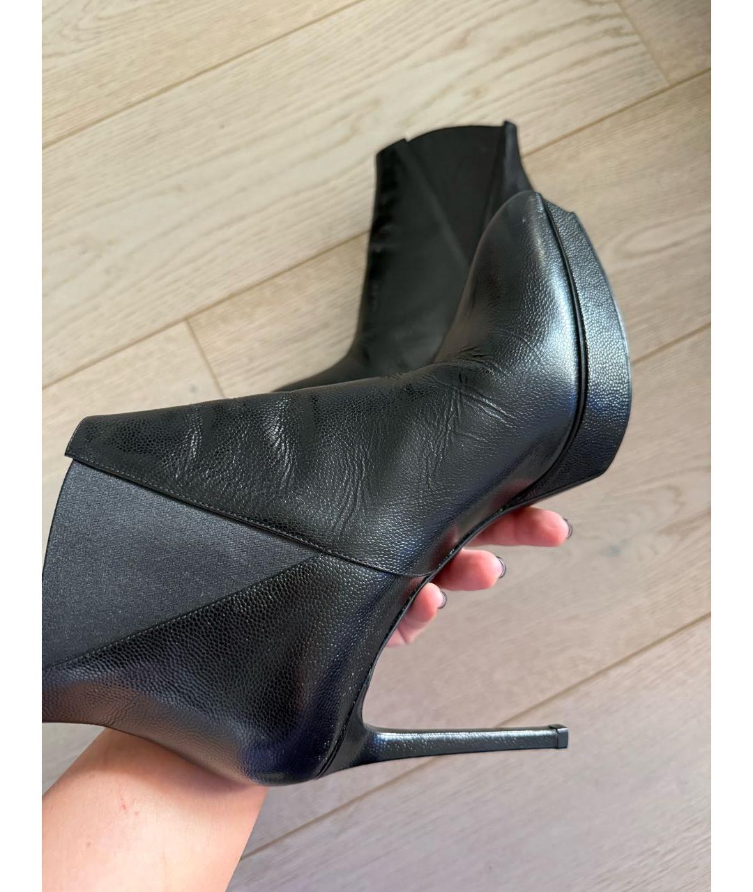 SAINT LAURENT Черные кожаные ботильоны, фото 5