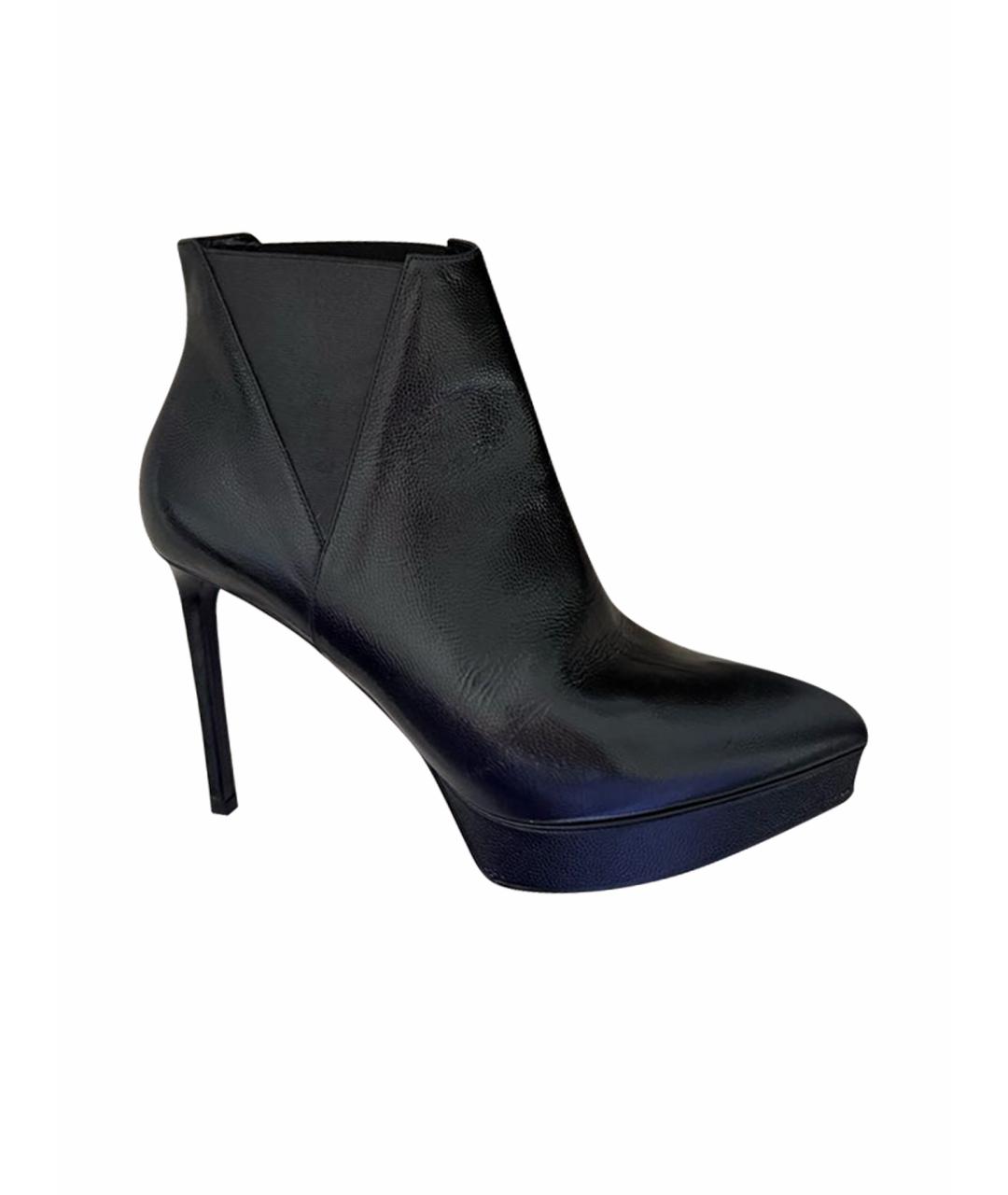 SAINT LAURENT Черные кожаные ботильоны, фото 1