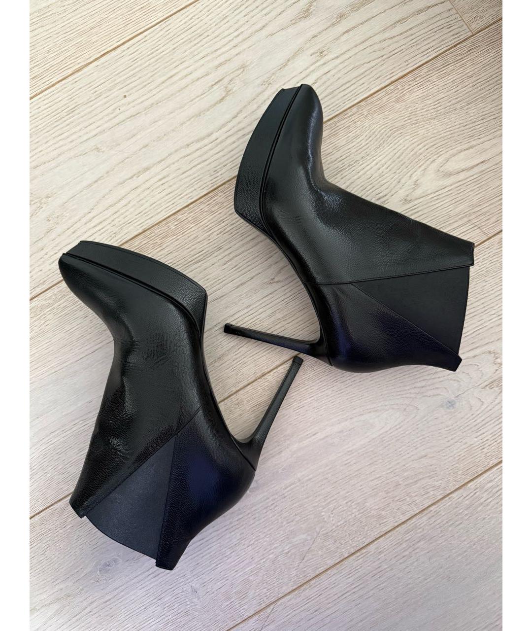 SAINT LAURENT Черные кожаные ботильоны, фото 6