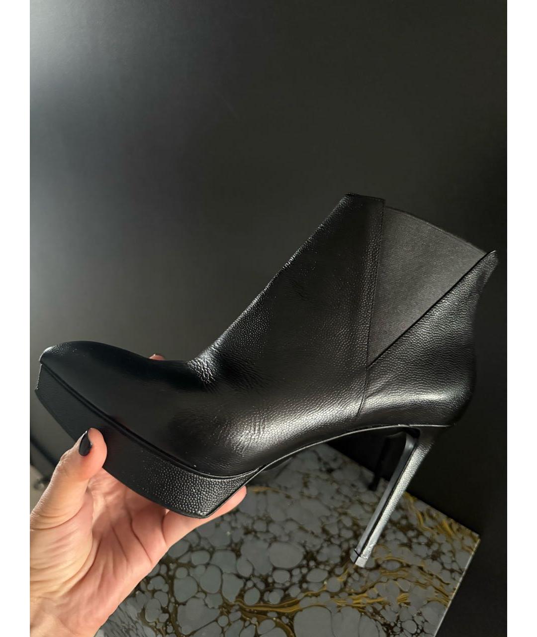SAINT LAURENT Черные кожаные ботильоны, фото 9