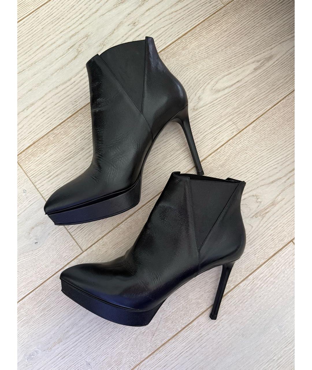 SAINT LAURENT Черные кожаные ботильоны, фото 2
