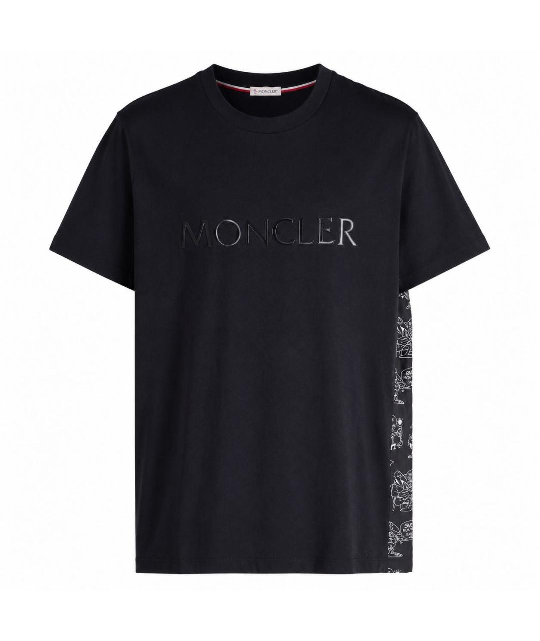 MONCLER Черная хлопковая футболка, фото 1