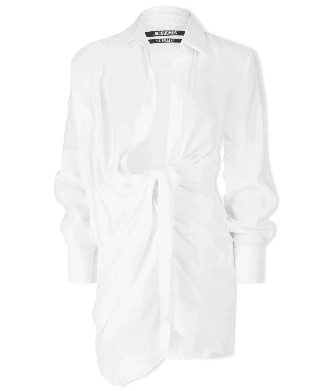 JACQUEMUS Белое вискозное коктейльное платье, фото 8