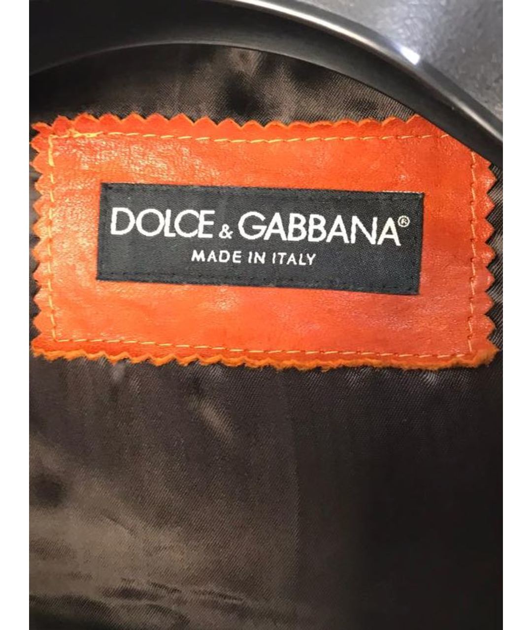DOLCE&GABBANA Оранжевая кожаная куртка, фото 3