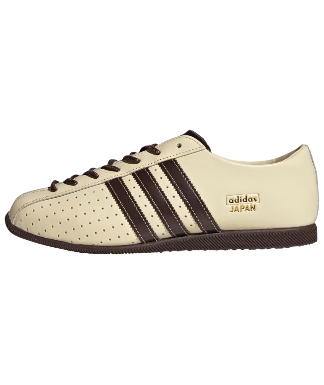ADIDAS Бежевые кожаные кеды, фото 2