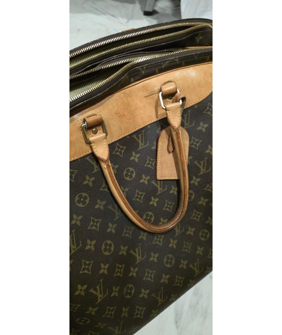 LOUIS VUITTON Коричневая кожаная дорожная/спортивная сумка, фото 6