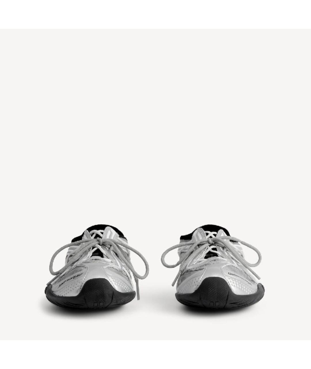 BALENCIAGA Серебряные синтетические кеды, фото 5