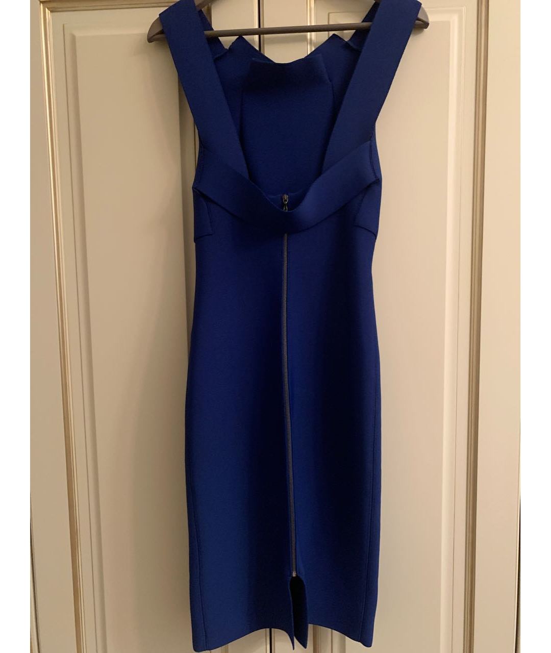 ROLAND MOURET Синее вискозное коктейльное платье, фото 2