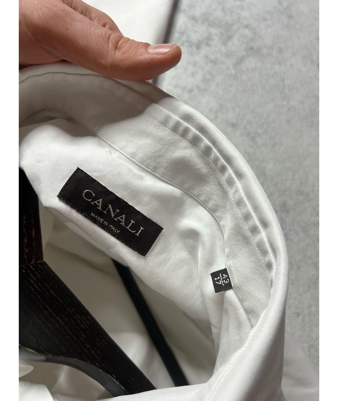 CANALI Бежевая хлопковая классическая рубашка, фото 4