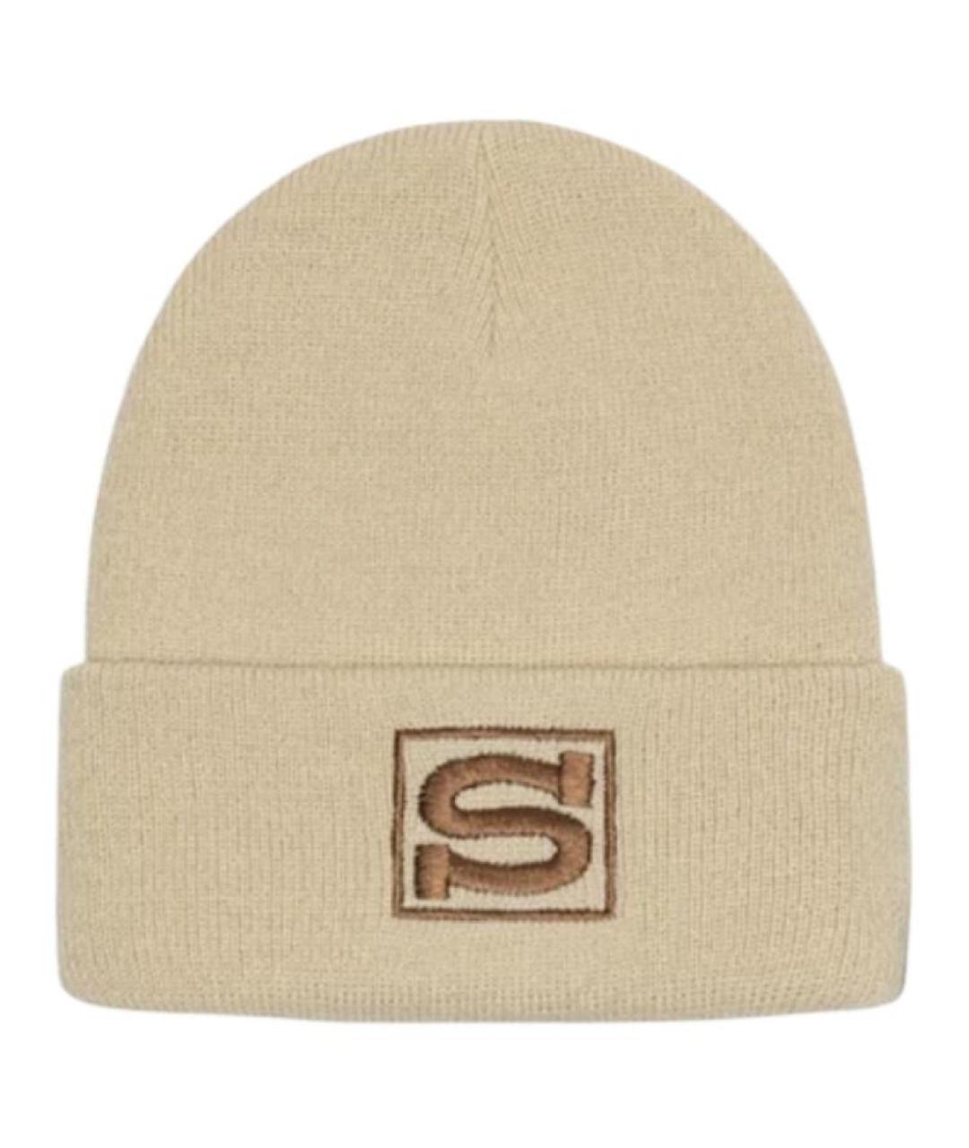 STUSSY Бежевая шапка, фото 1