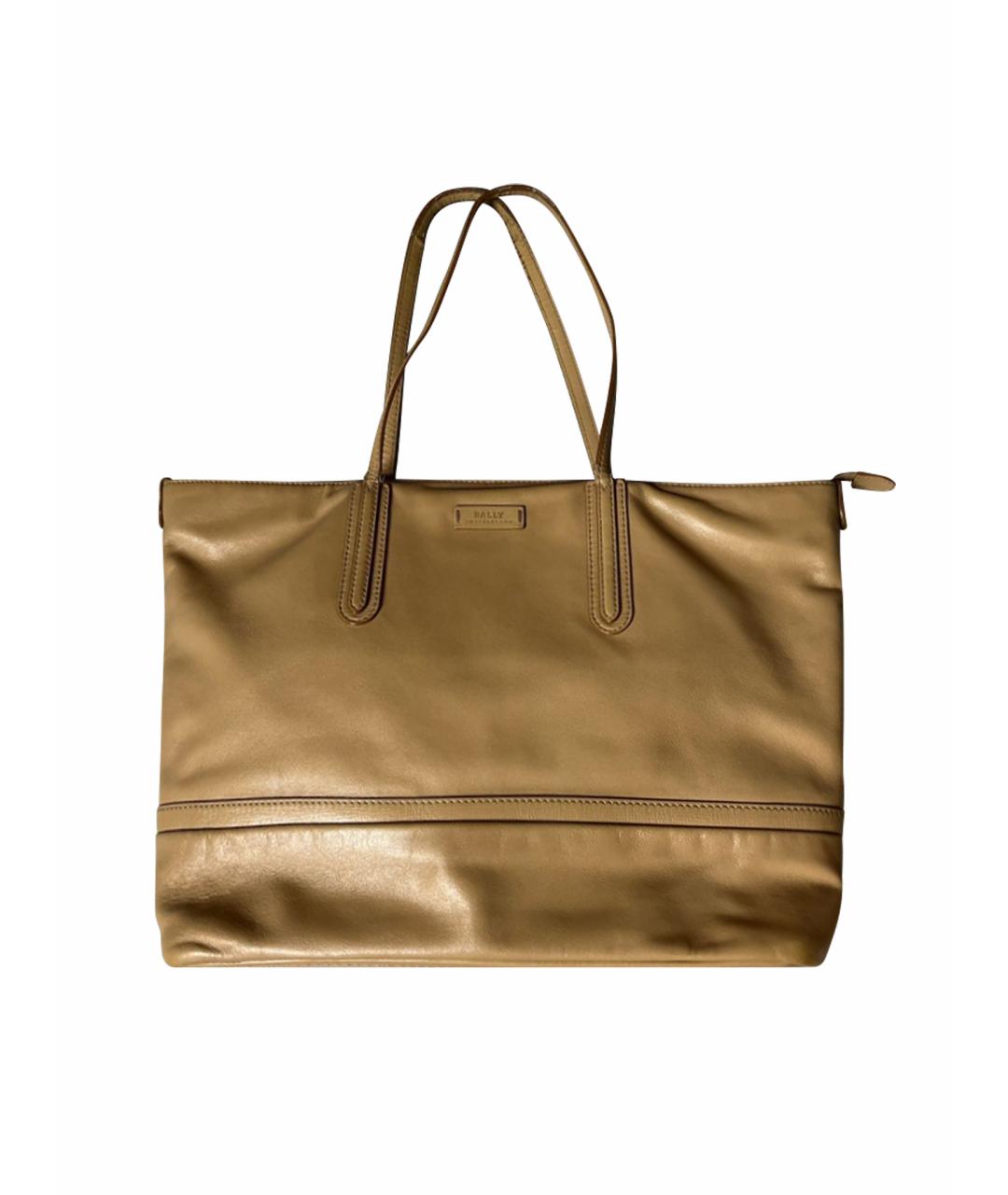 BALLY Бежевая кожаная сумка тоут, фото 10