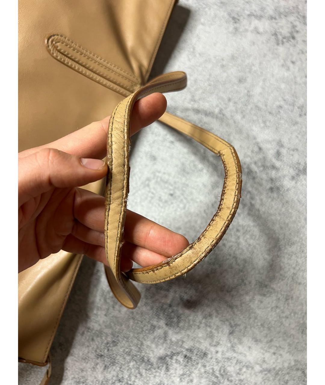 BALLY Бежевая кожаная сумка тоут, фото 6