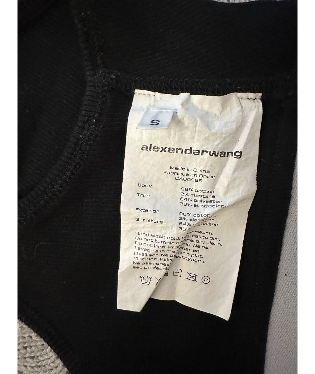 ALEXANDER WANG Черная хлопковая футболка, фото 2
