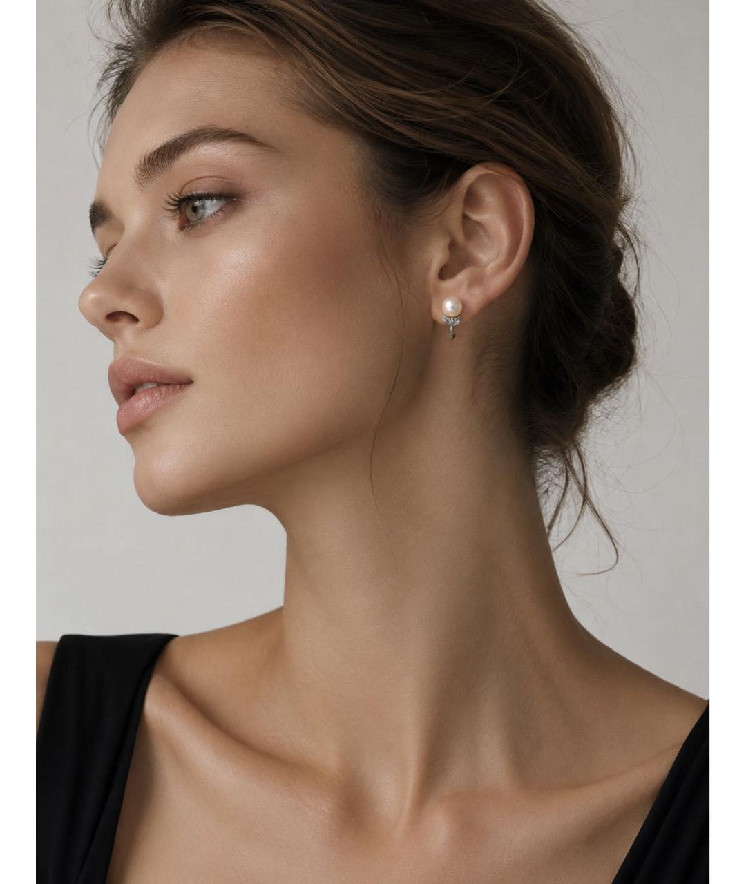 Mikimoto Серебряные серебряные серьги, фото 4