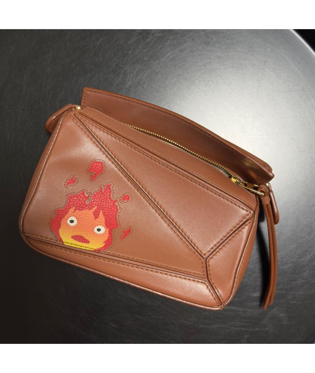 LOEWE Коричневая кожаная сумка через плечо, фото 2