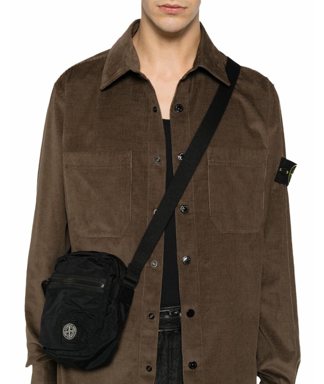 STONE ISLAND Черная нейлоновая сумка на плечо, фото 6