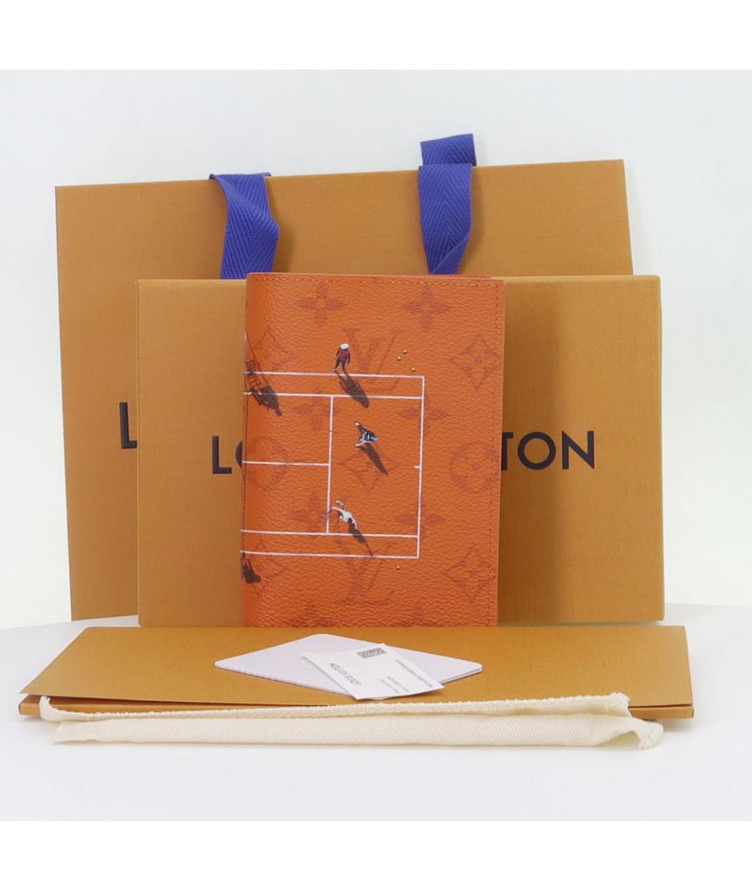 LOUIS VUITTON Оранжевый кожаный кошелек, фото 8