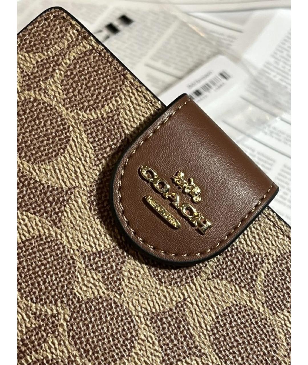 COACH Коричневый кошелек из искусственной кожи, фото 6