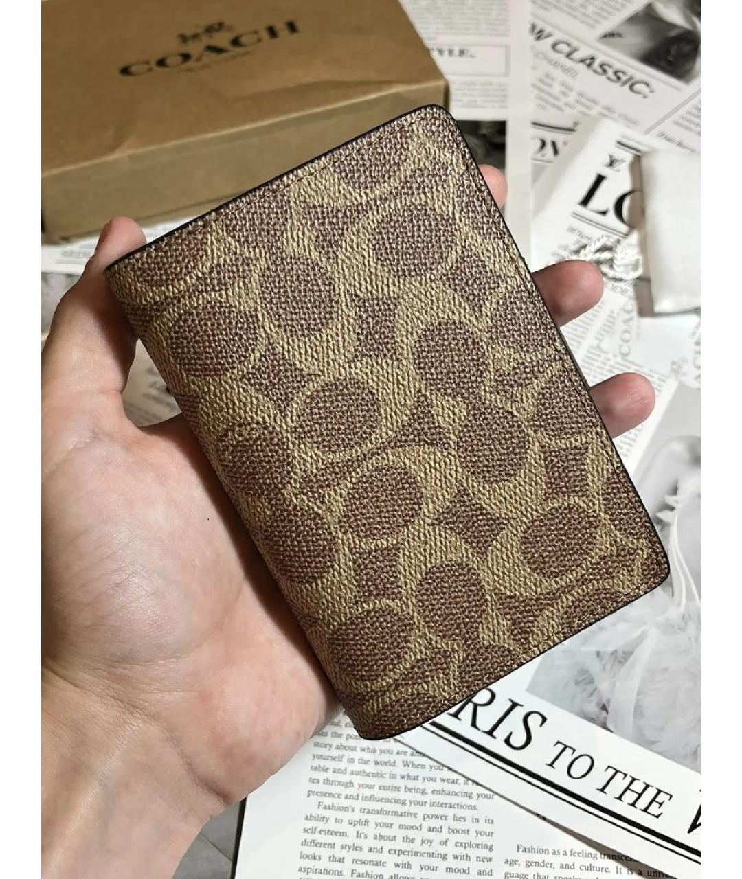 COACH Коричневый кошелек из искусственной кожи, фото 3