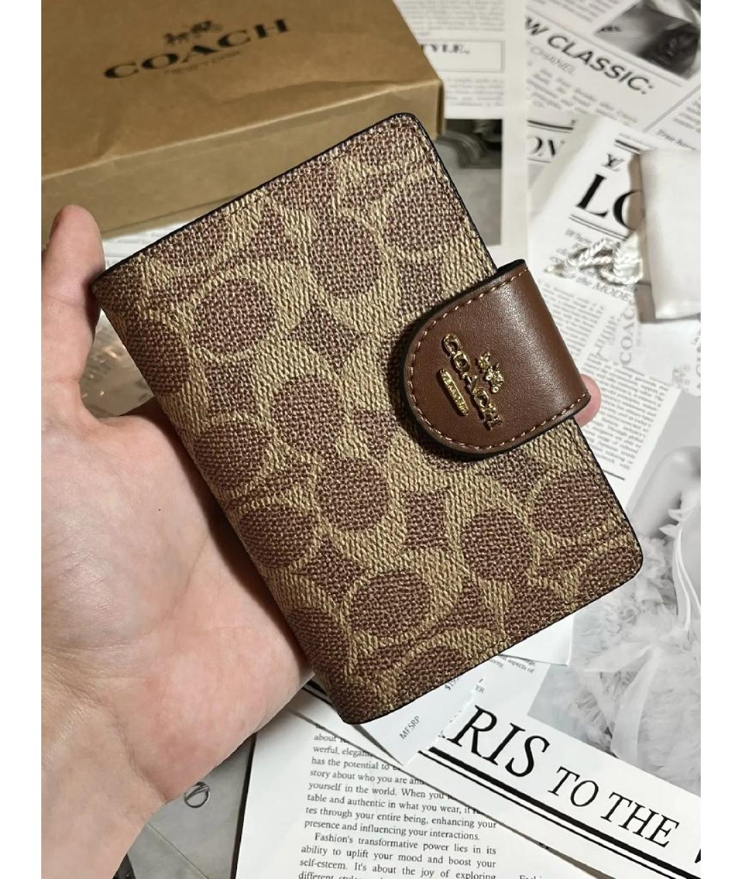 COACH Коричневый кошелек из искусственной кожи, фото 2