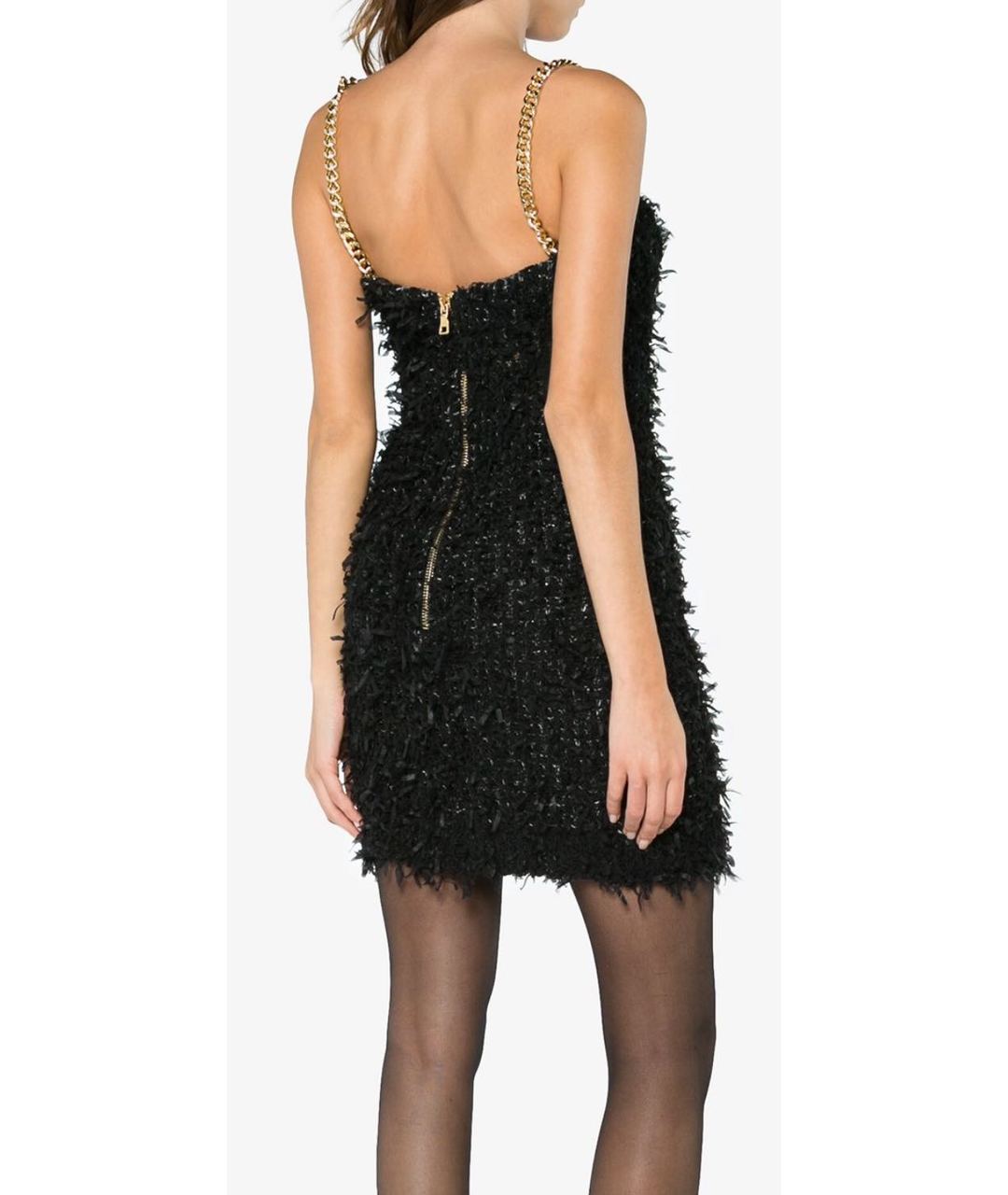 BALMAIN Черное твидовое коктейльное платье, фото 5