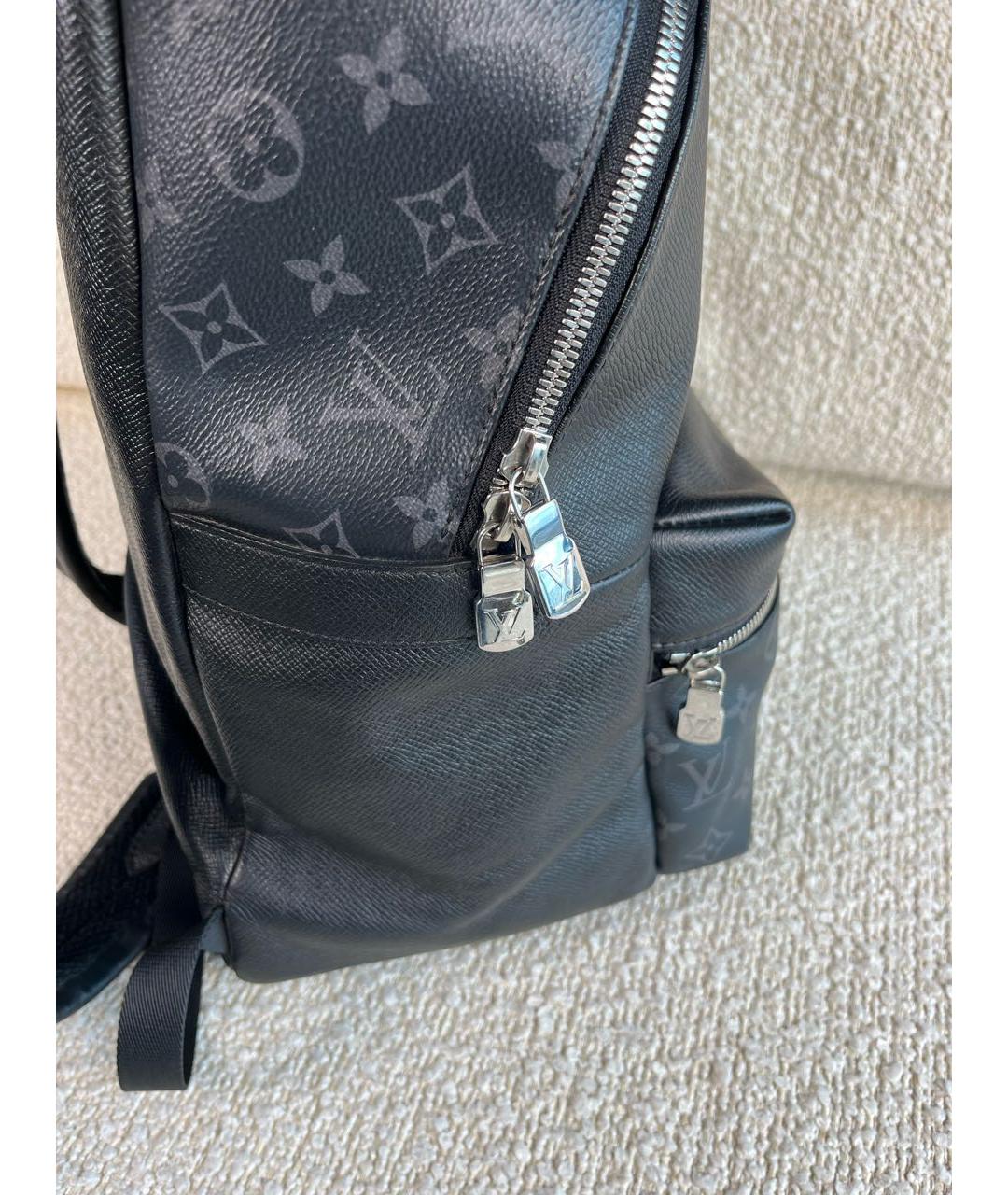 LOUIS VUITTON Черный канва рюкзак, фото 7