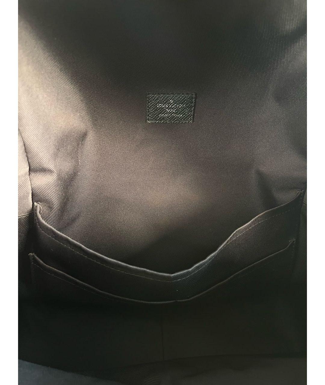 LOUIS VUITTON Черный канва рюкзак, фото 4