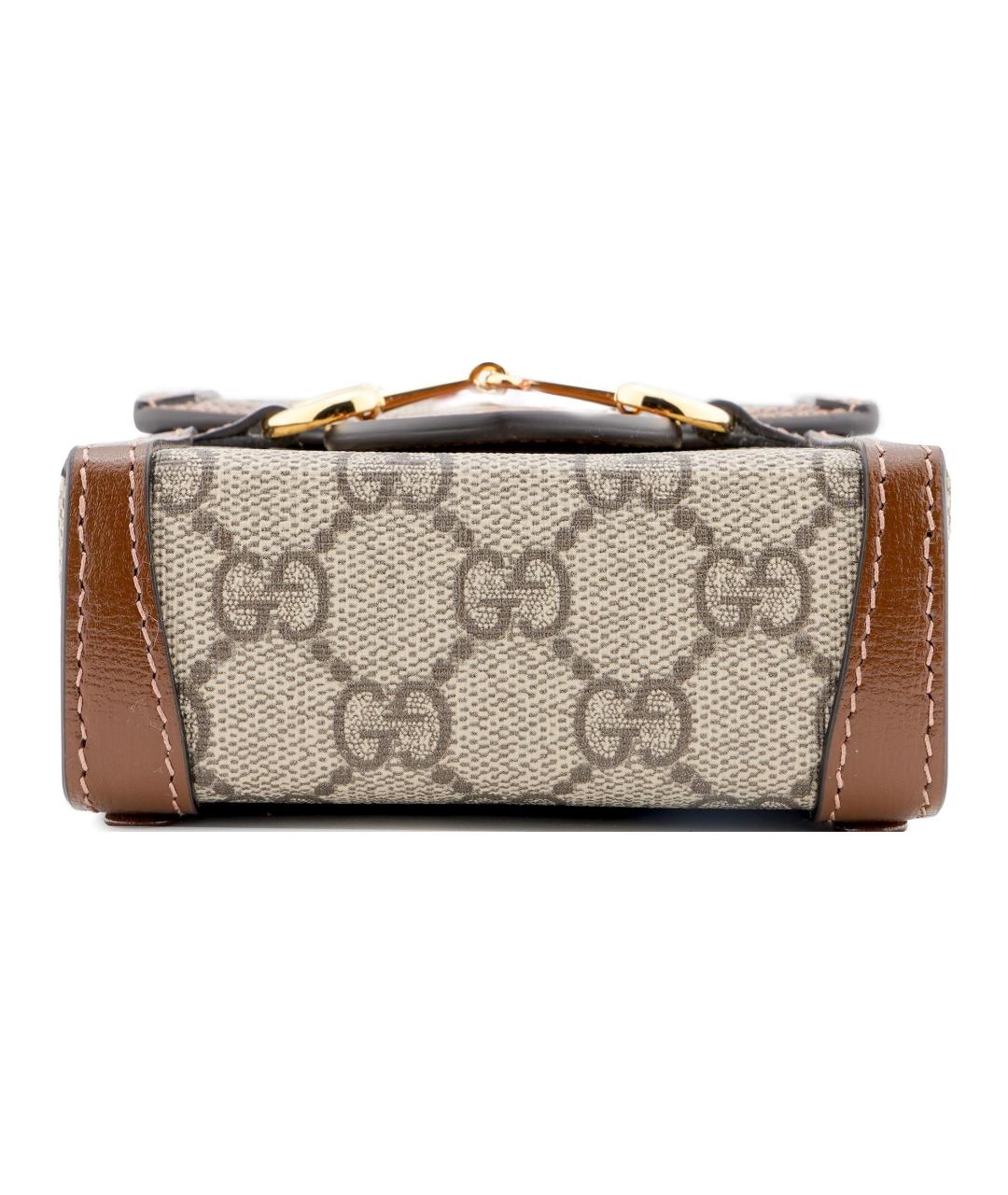 GUCCI Бежевая сумка через плечо из канвы, фото 4