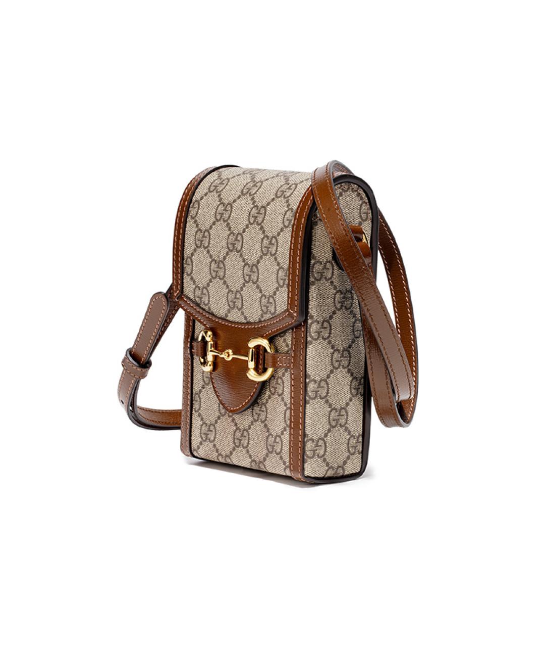 GUCCI Бежевая сумка через плечо из канвы, фото 2