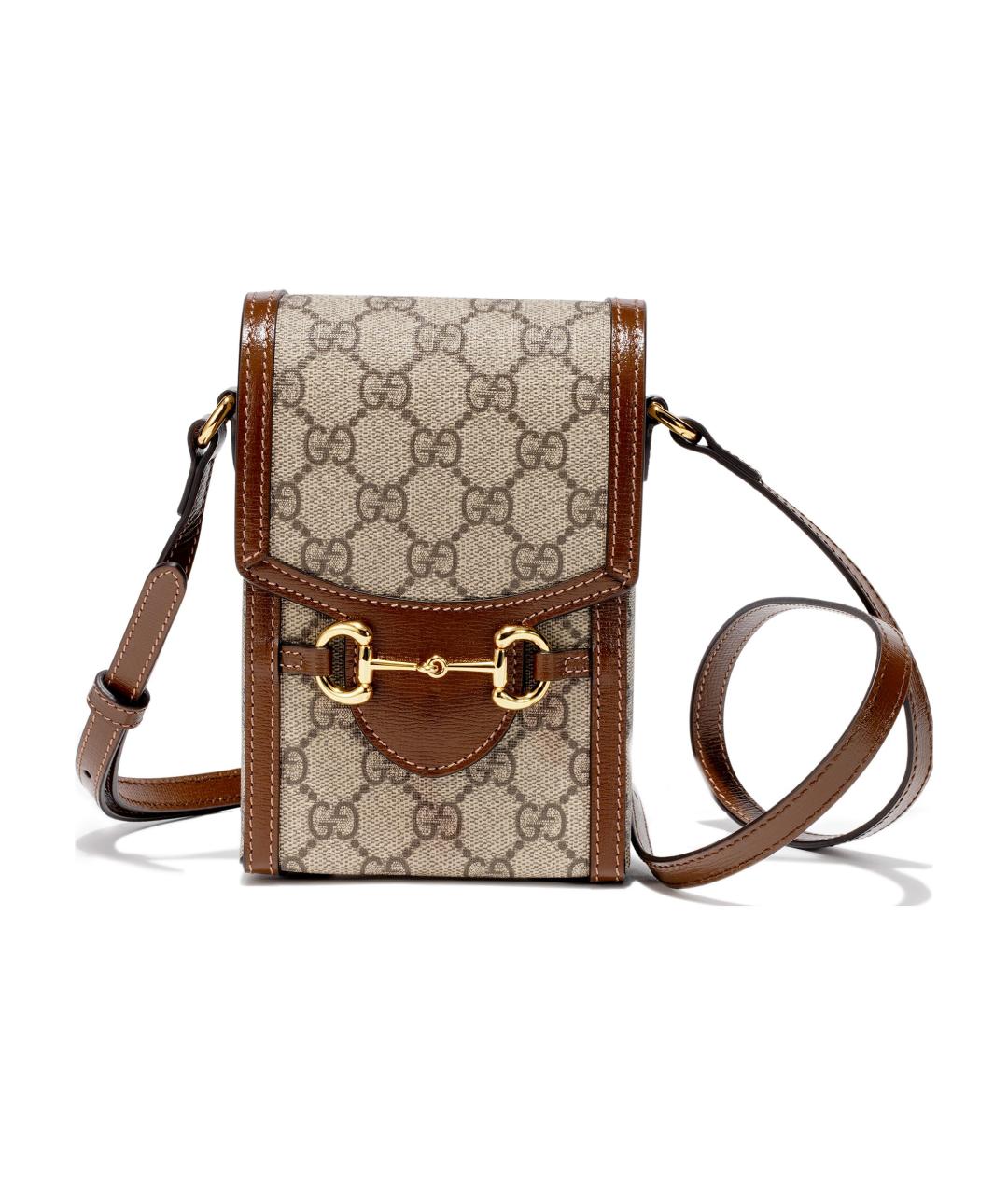 GUCCI Бежевая сумка через плечо из канвы, фото 1