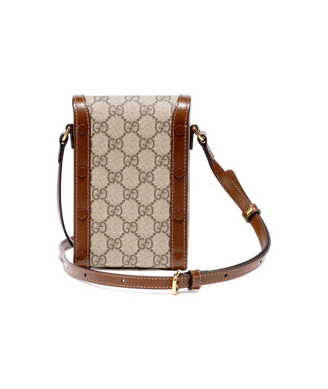 GUCCI Бежевая сумка через плечо из канвы, фото 3