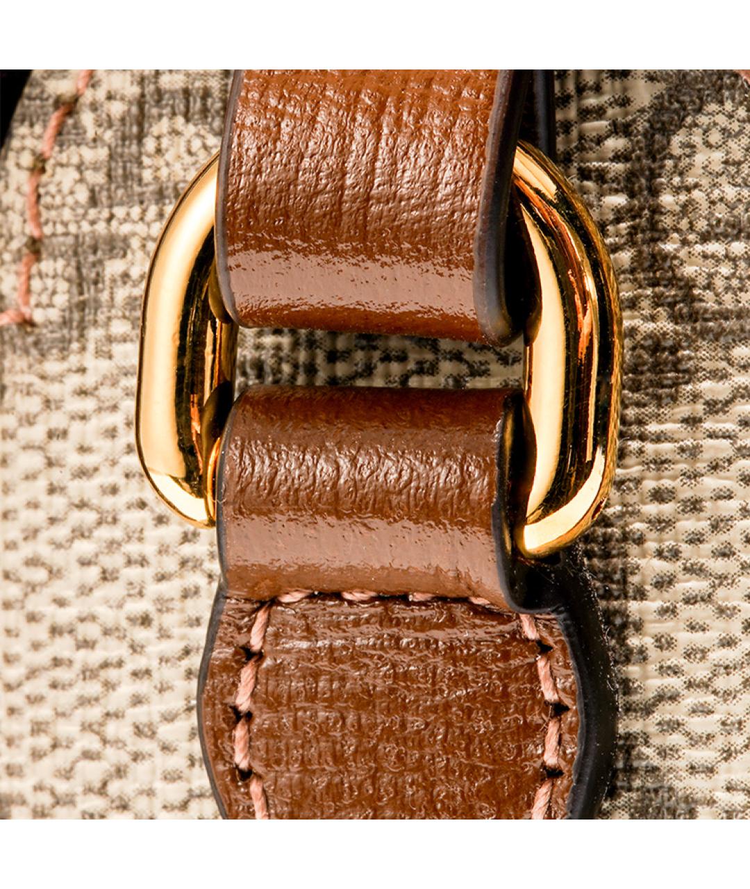 GUCCI Бежевая сумка через плечо из канвы, фото 5