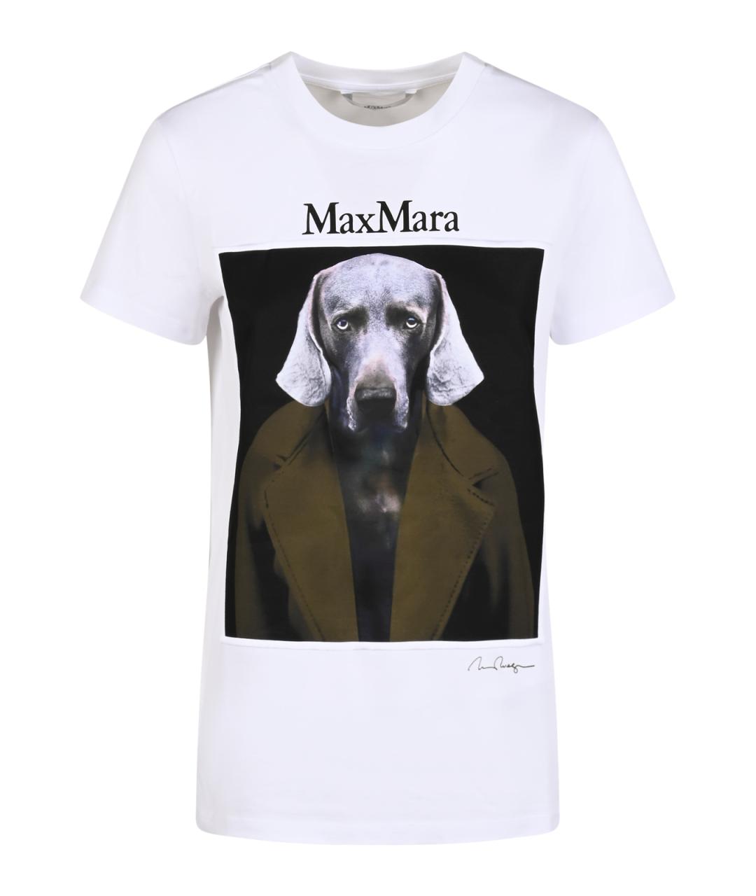 MAX MARA Белая полиэстеровая футболка, фото 1