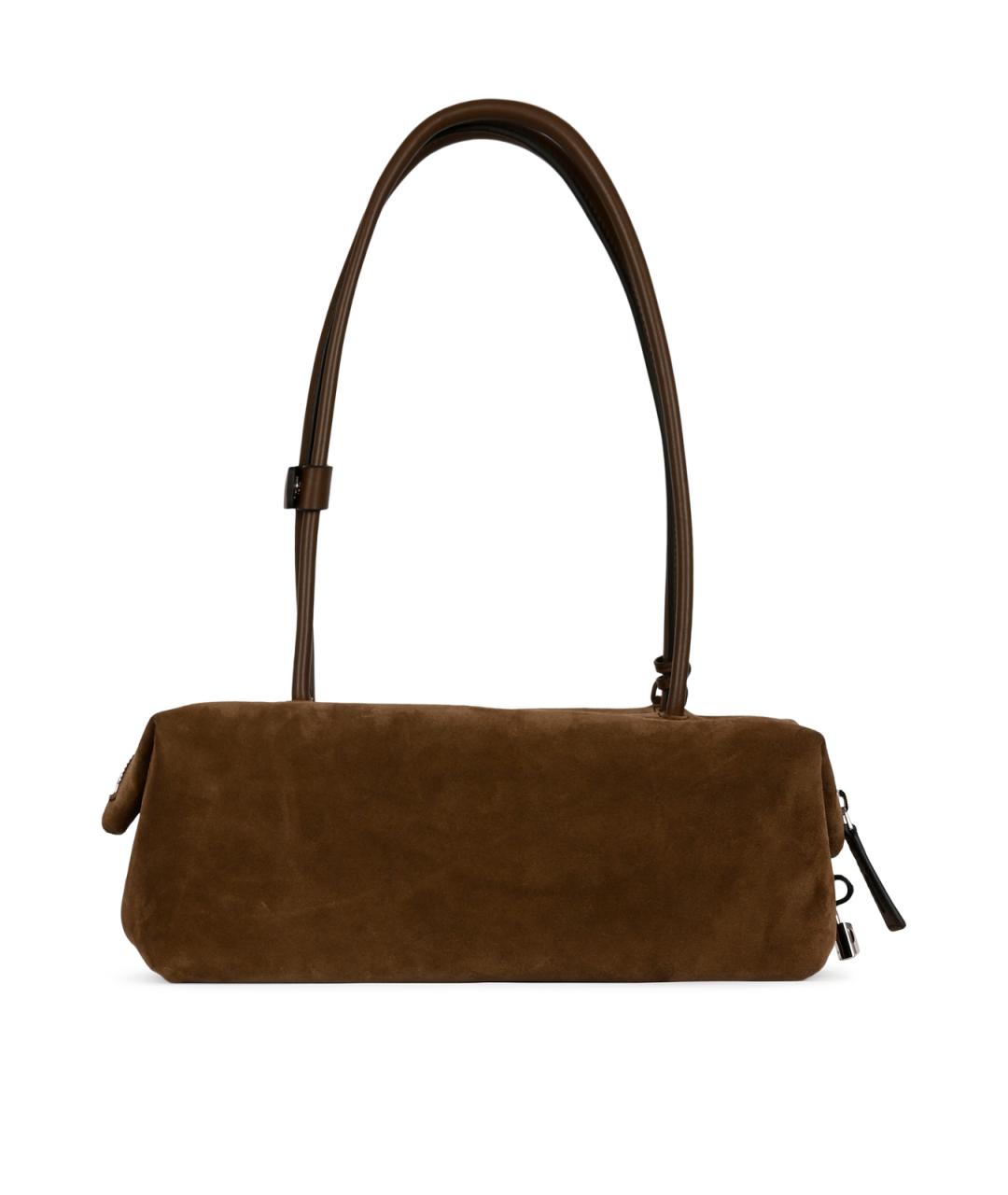 MAX MARA Коричневая замшевая сумка с короткими ручками, фото 3