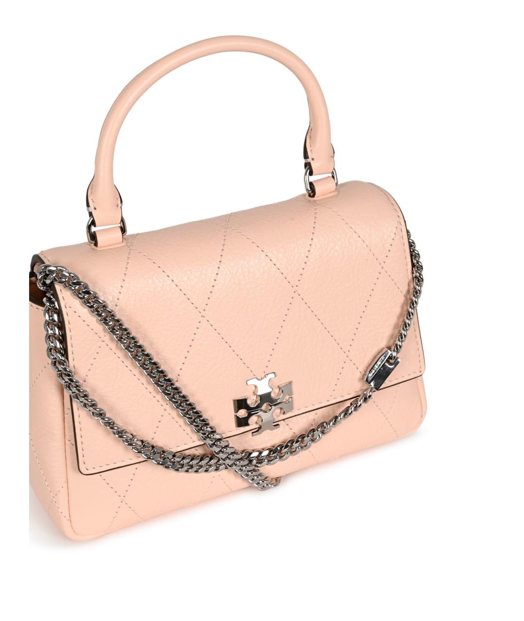 TORY BURCH Розовая кожаная сумка через плечо, фото 4