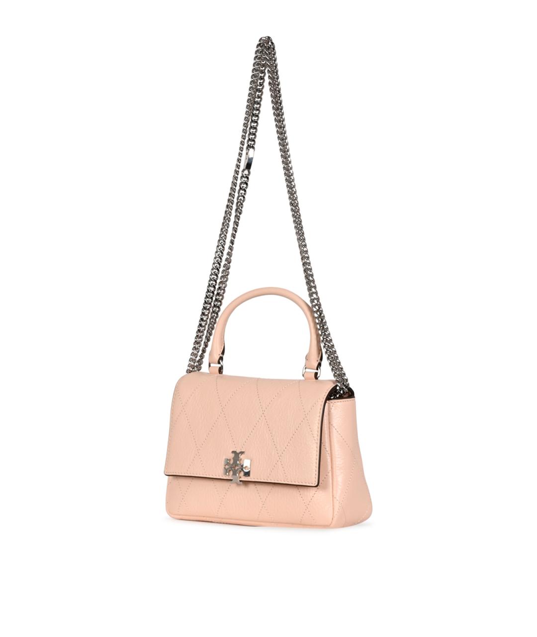 TORY BURCH Розовая кожаная сумка через плечо, фото 2