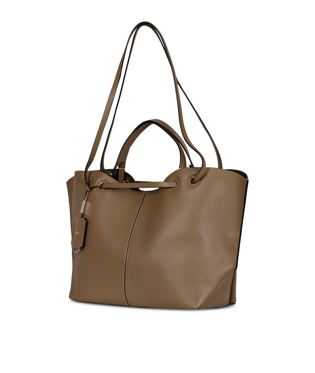 MAX MARA Коричневая кожаная сумка тоут, фото 3